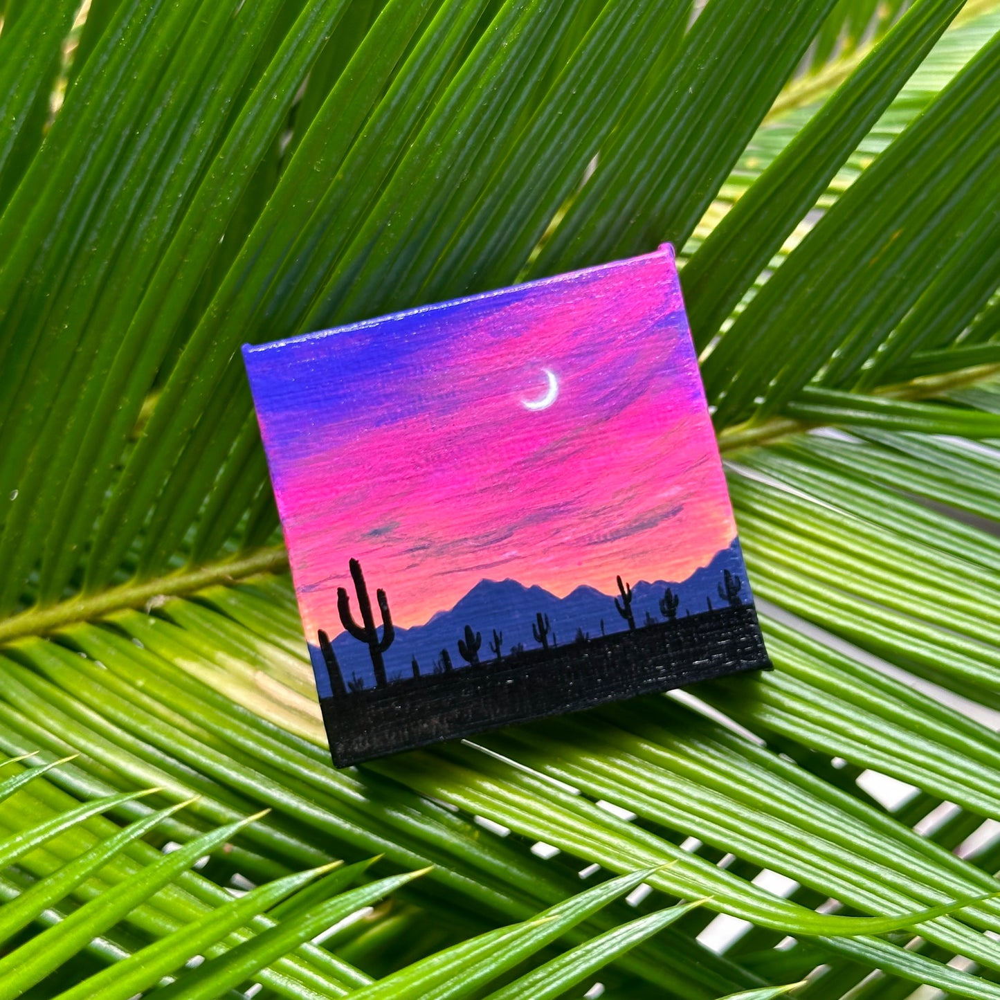 mini desert sunset with easel