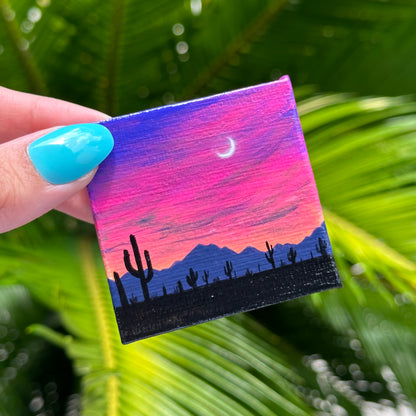 mini desert sunset with easel