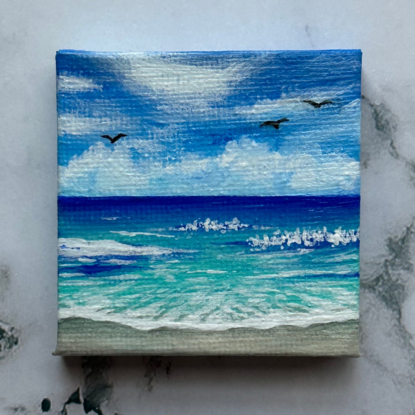 mini seascape with easel