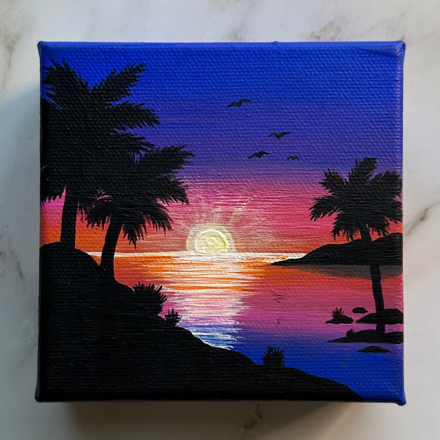 sunset at the beach painting