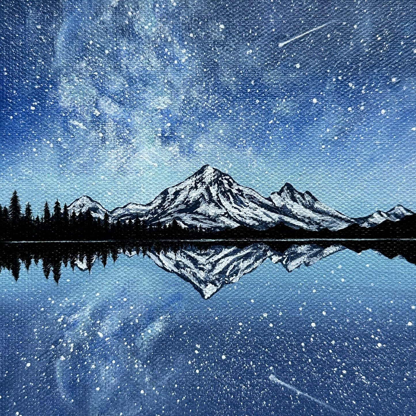 starry night over lake