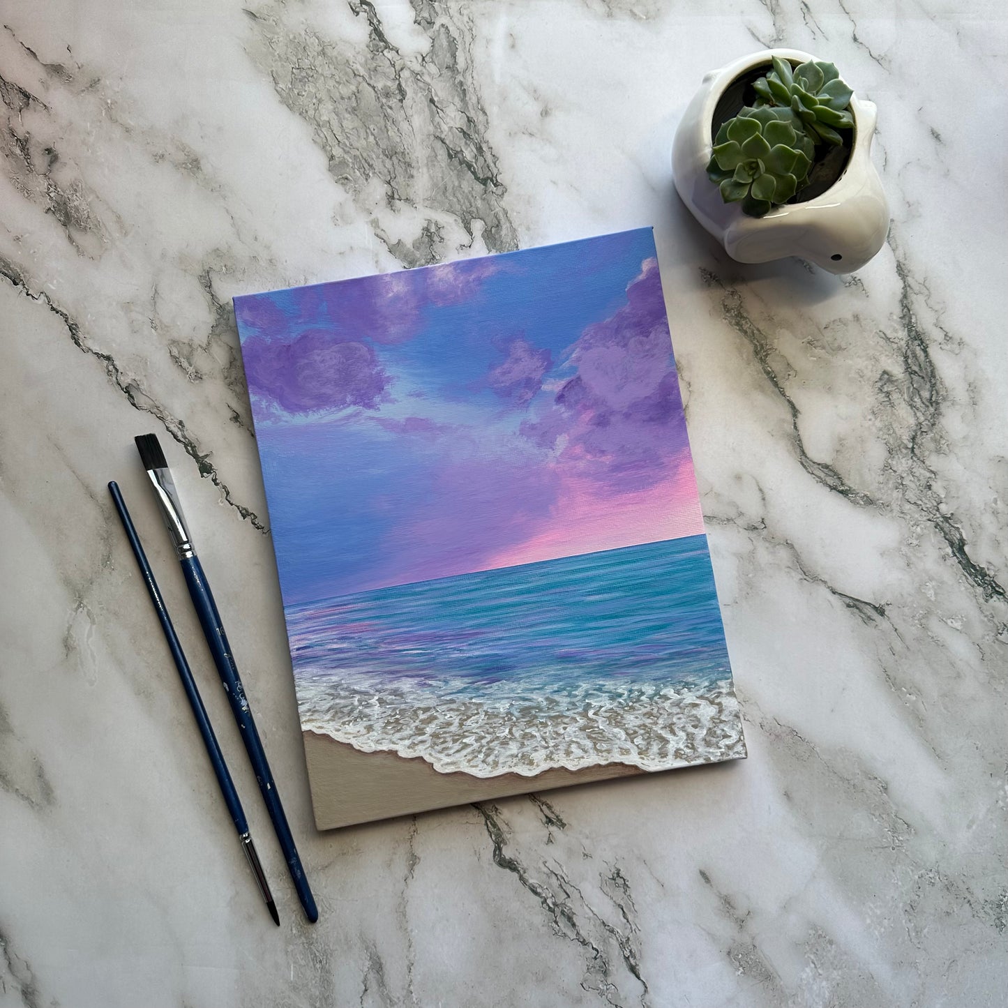 seascape sunset painting